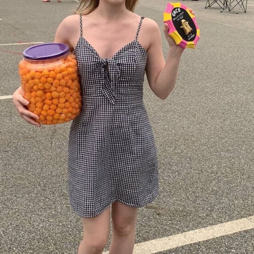 Black and White Gingham Tie-Front Dress